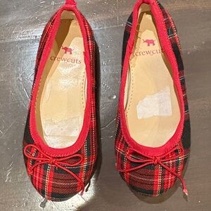 Crewcuts Women's Red and Black Plaid Flats